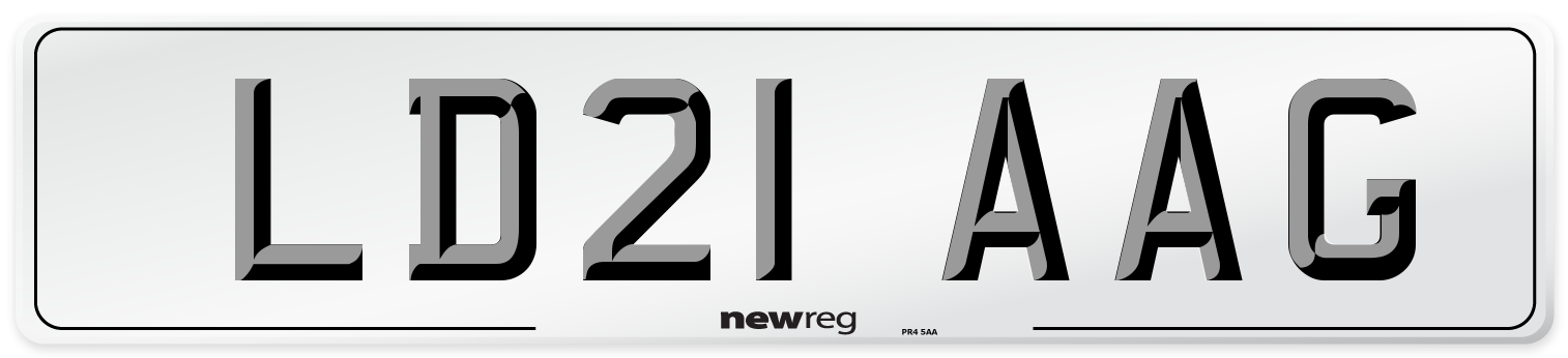 LD21 AAG Number Plate from New Reg